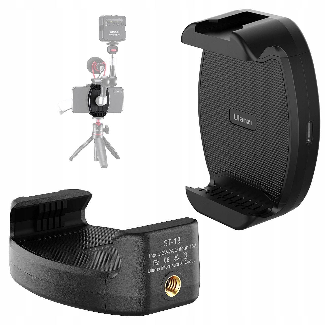 Mocowanie statywowe do telefonu Ulanzi ST-13 ładowanie bezprzewodowe Qi 15W