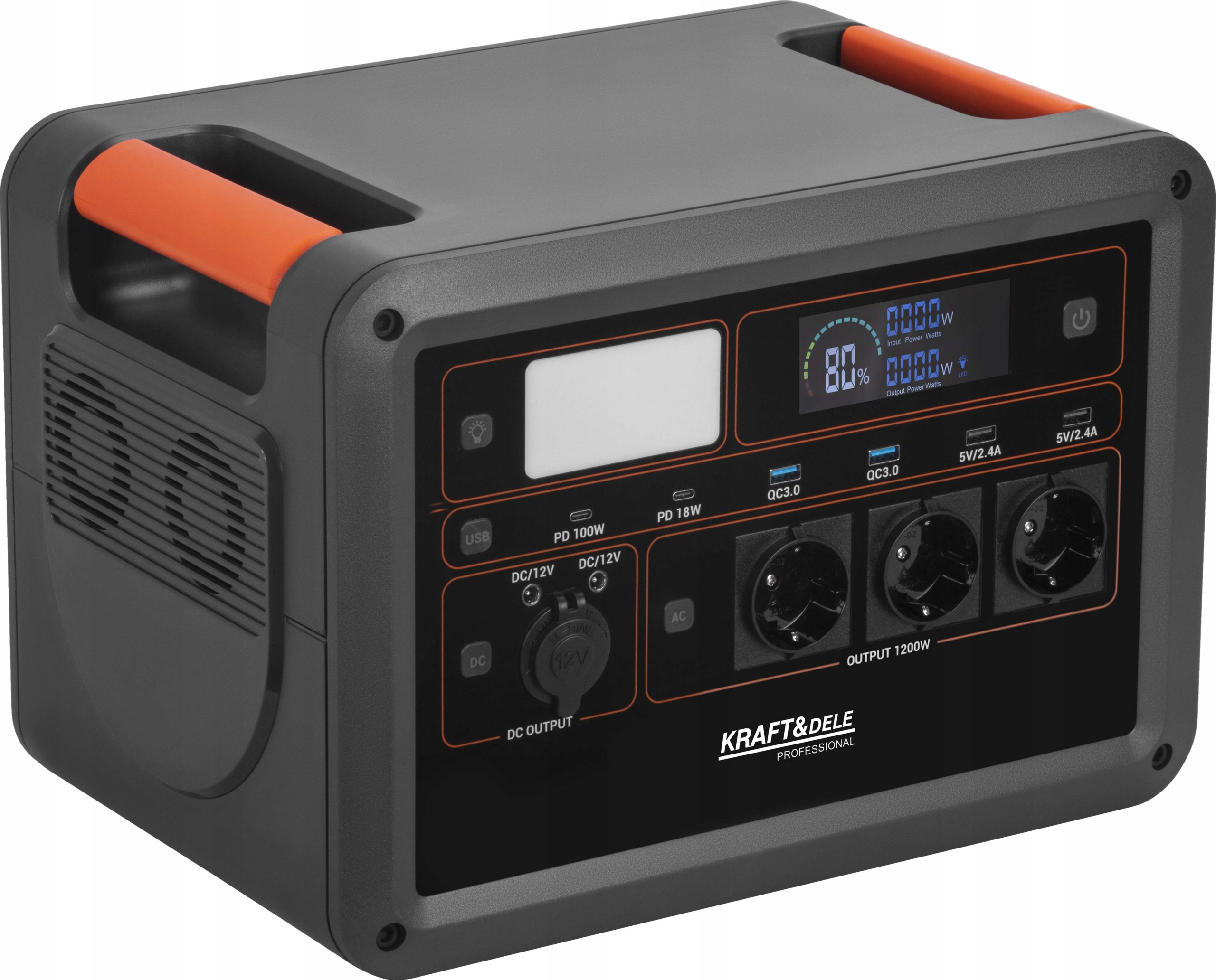 Přenosná napájecí stanice 1152 Wh 25.6 V Kraft&dele KD5532