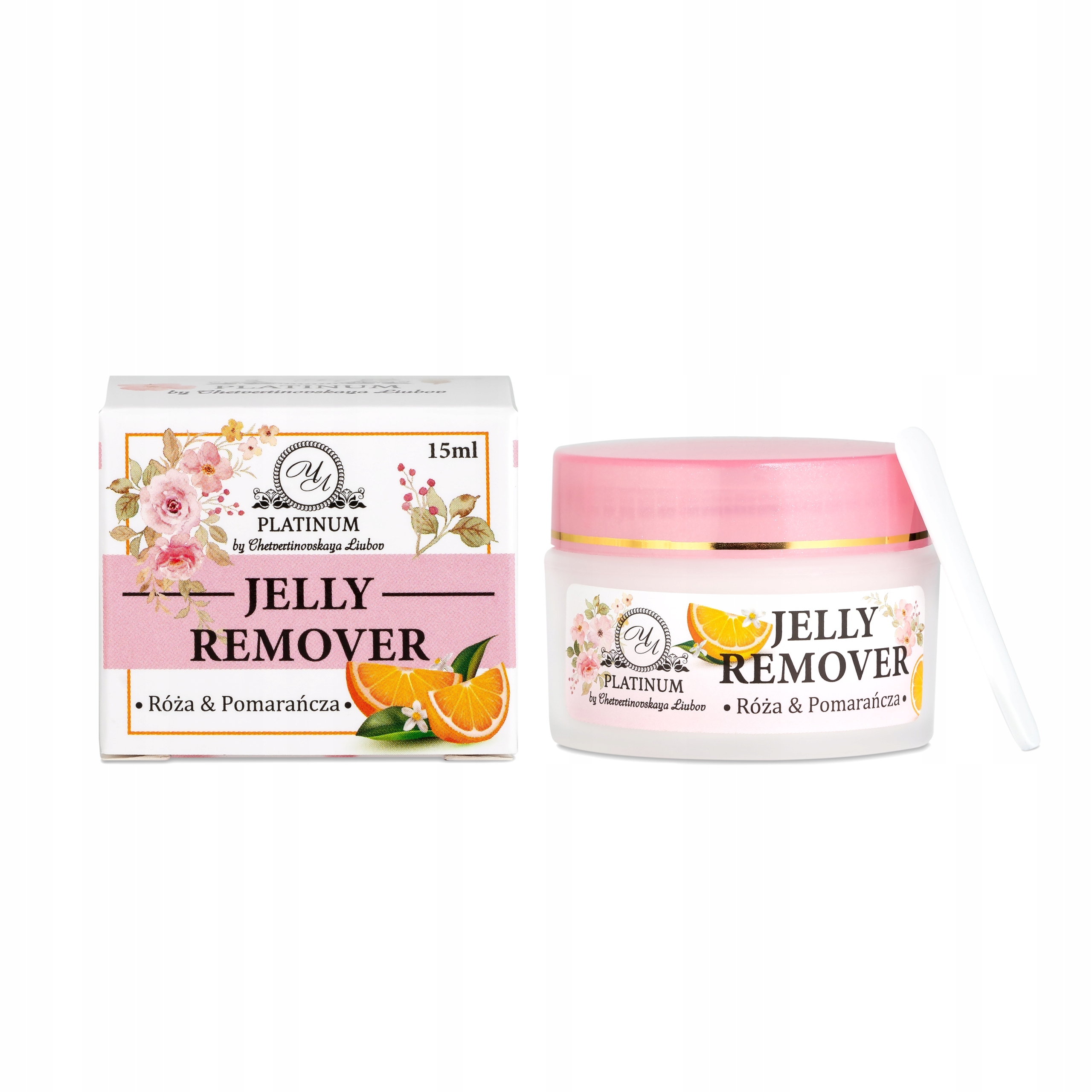 Remover na odstránenie rias Jelly (želé) PLATINUM ruža - pomaranč 15 ml
