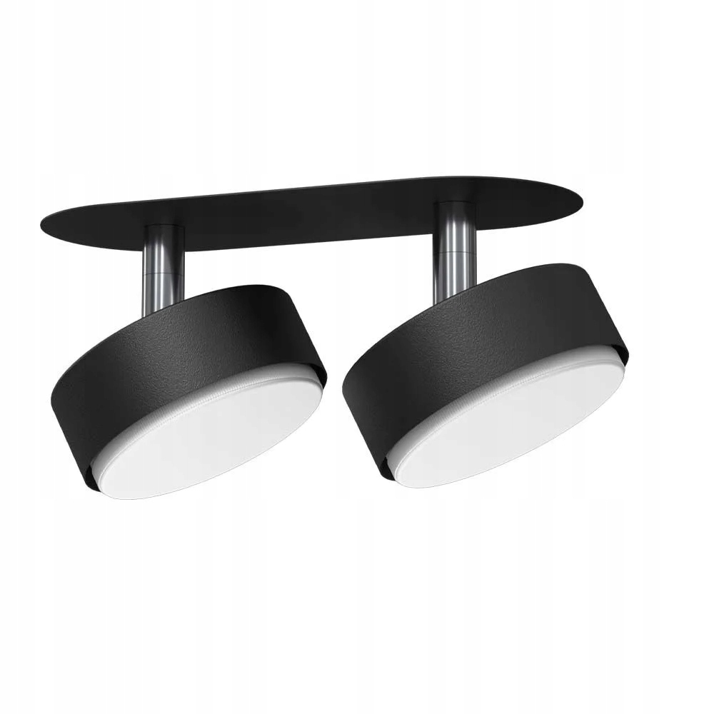 Lampa pod omítku, dvojitá, pohyblivá, černá, kulaté reflektory Brosline