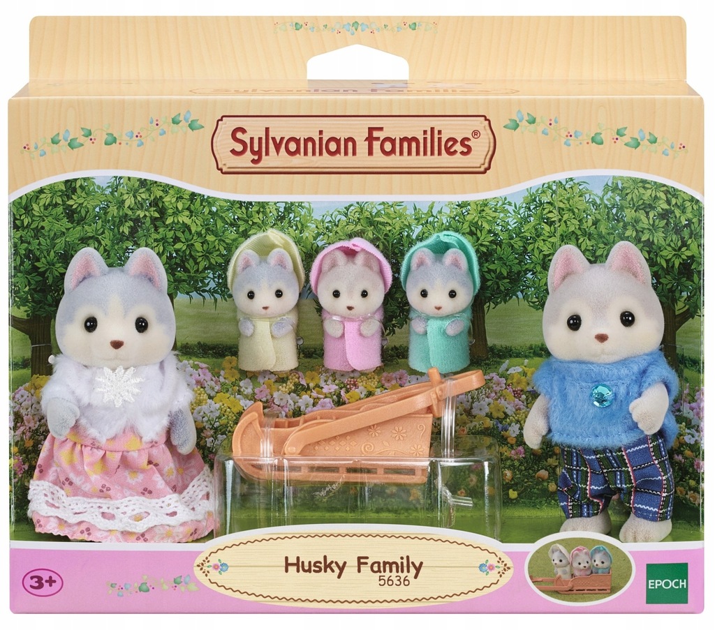 Zestaw figurek Epoch Sylvanian Families Rodzina piesków Husky 5 szt