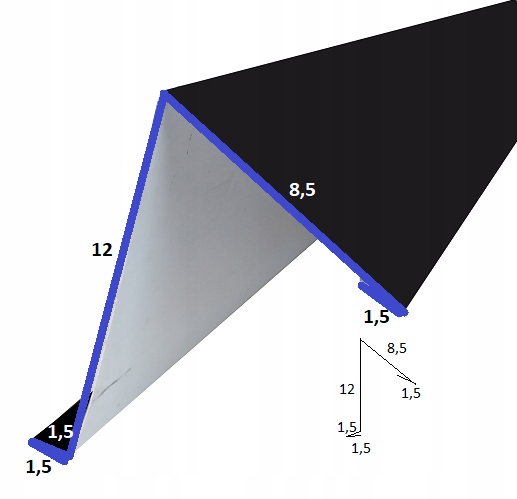Gąsior JEDNOSPADOWY dł.1,95 m GRAFIT mat ral 7016