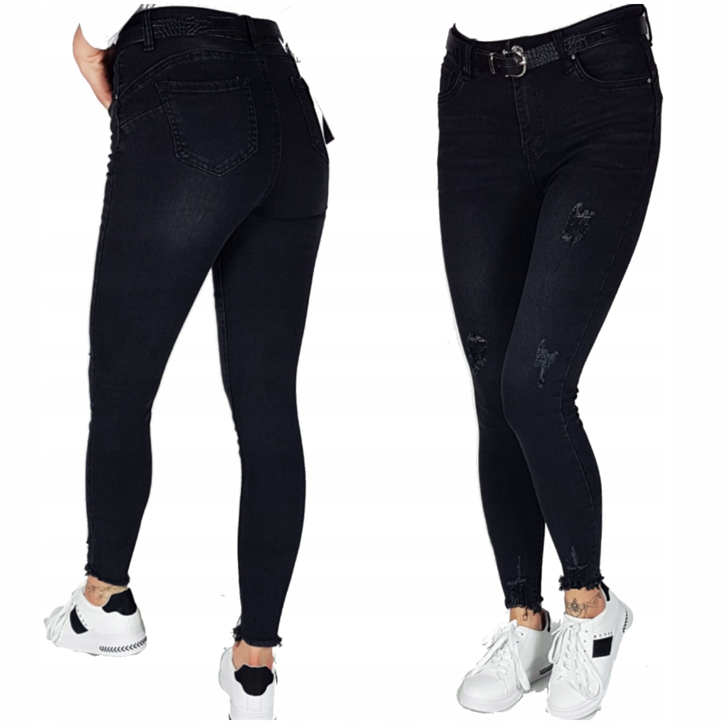 

Spodnie Jeans Ciemnoszare Z Dziurami Goodies S