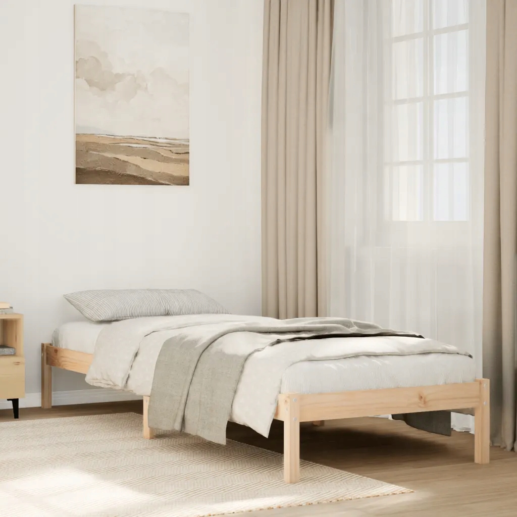 Prodloužený rám postele bez matrace 90 x 210 cm borovice Hnědá 852402