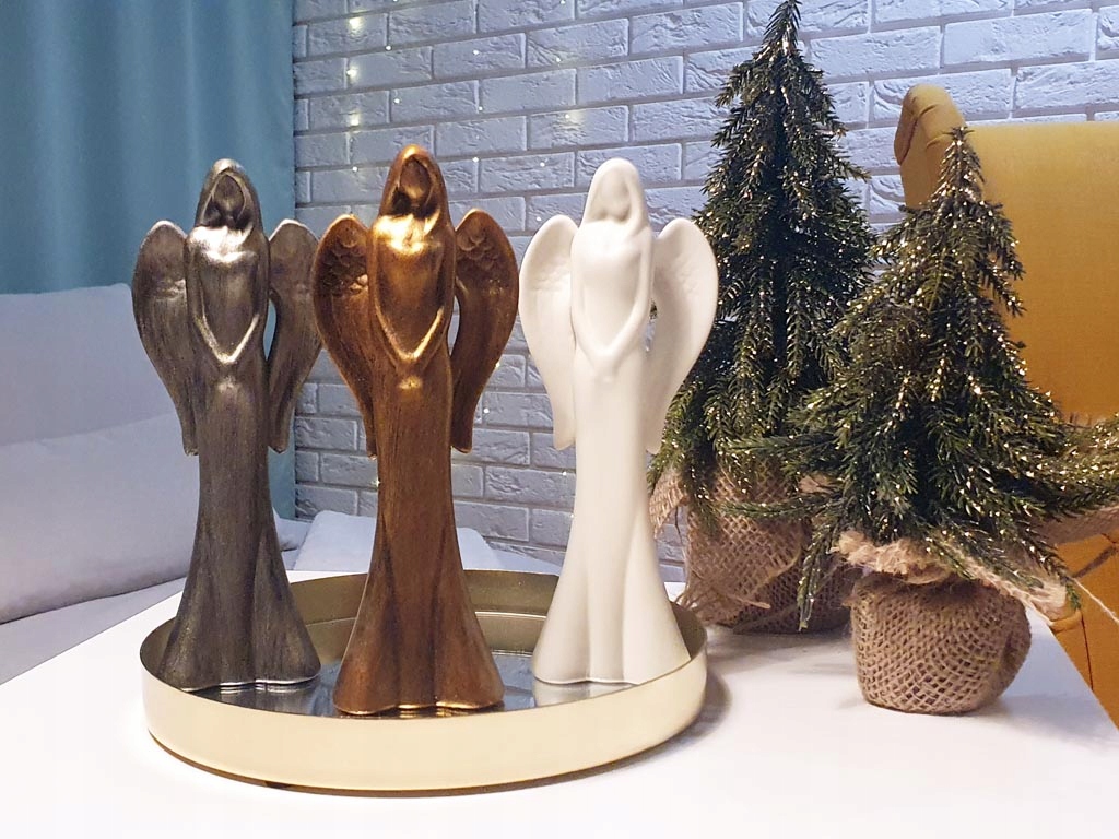 FIGURKA ANIOŁ STRÓŻ SREBRNY MAŁY na prezent 19cm Waga produktu z opakowaniem jednostkowym 0.16 kg