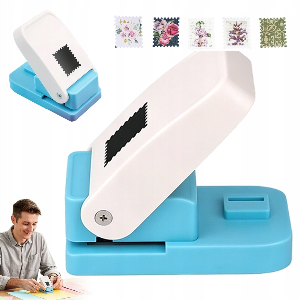 Ozdobný Děrovač Na Poštovní Známky Pro Děti, Modrý, Přenosný, Diy