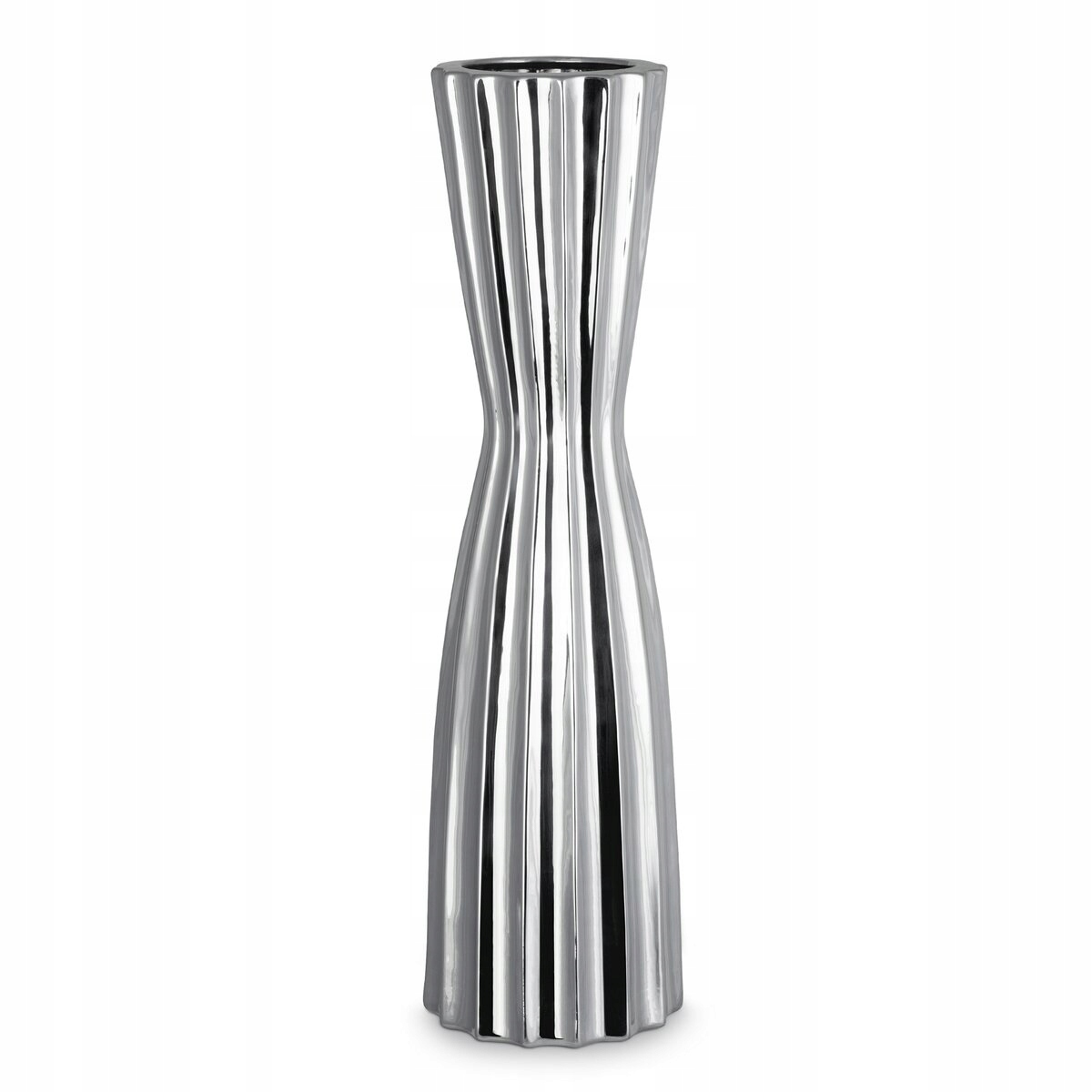 Dekorativní váza Leyla 58 x 17 cm L velká stříbrná