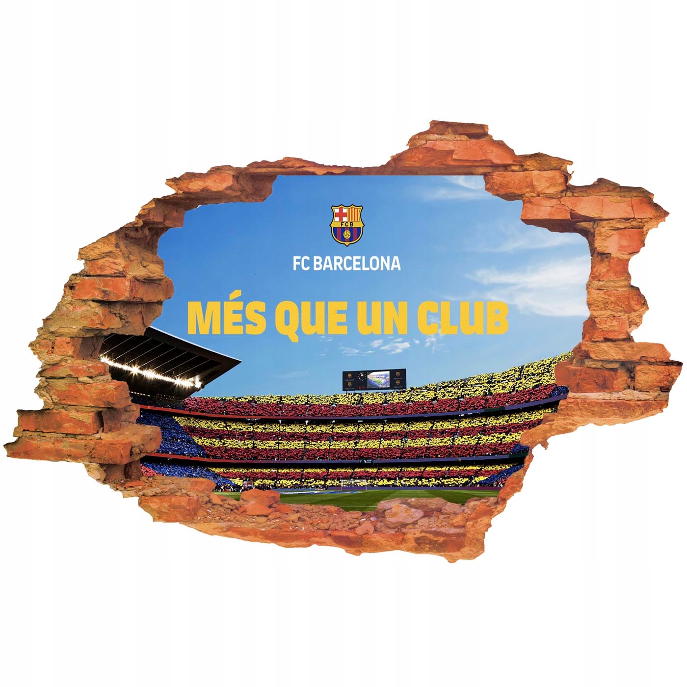 Naklejka na ścianę dla dzieci piłka nożna Fc Barcelona 200 cm na 120 cm