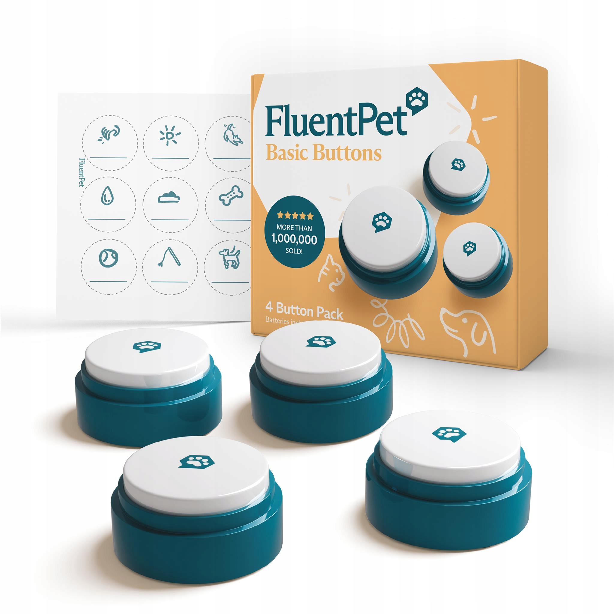 Levně FluentPet Basic Buttons sada 4 tlačítek pro komunikaci se psem/kočkou