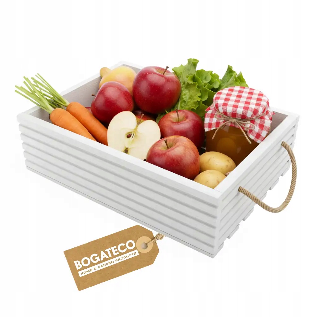 Dřevěná Krabička S Úchytem Pro Skladování 50x35x14,5 cm Bílá