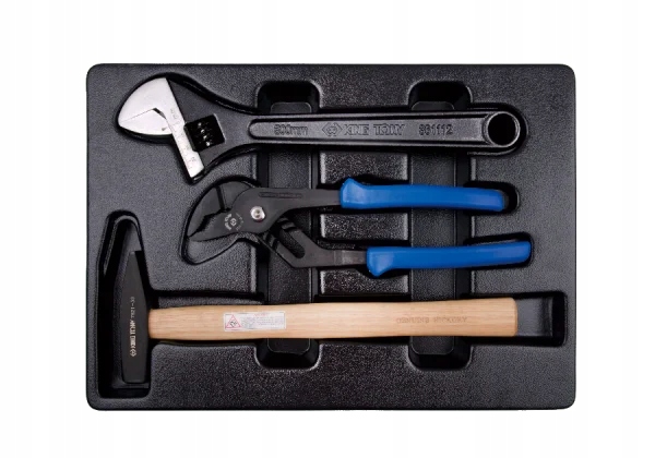 ZESTAW NARZĘDZI, SZCZYPCE, MŁOTEK - 3611-12P + 6511-10A + 7821-30, WKŁAD DO