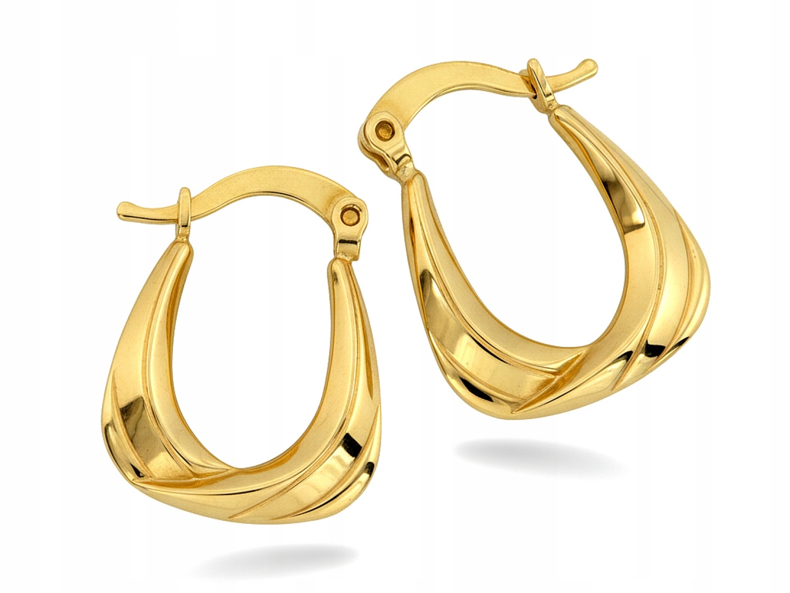 Zlaté Náušnice Pro Ženu 585, nafukovací, módní, s anglickým zapínáním