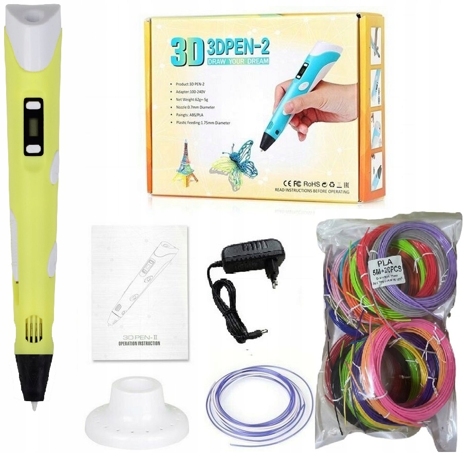 

Długopis Drukarka 3D Pen Zestaw Wkłady 110 Metrów