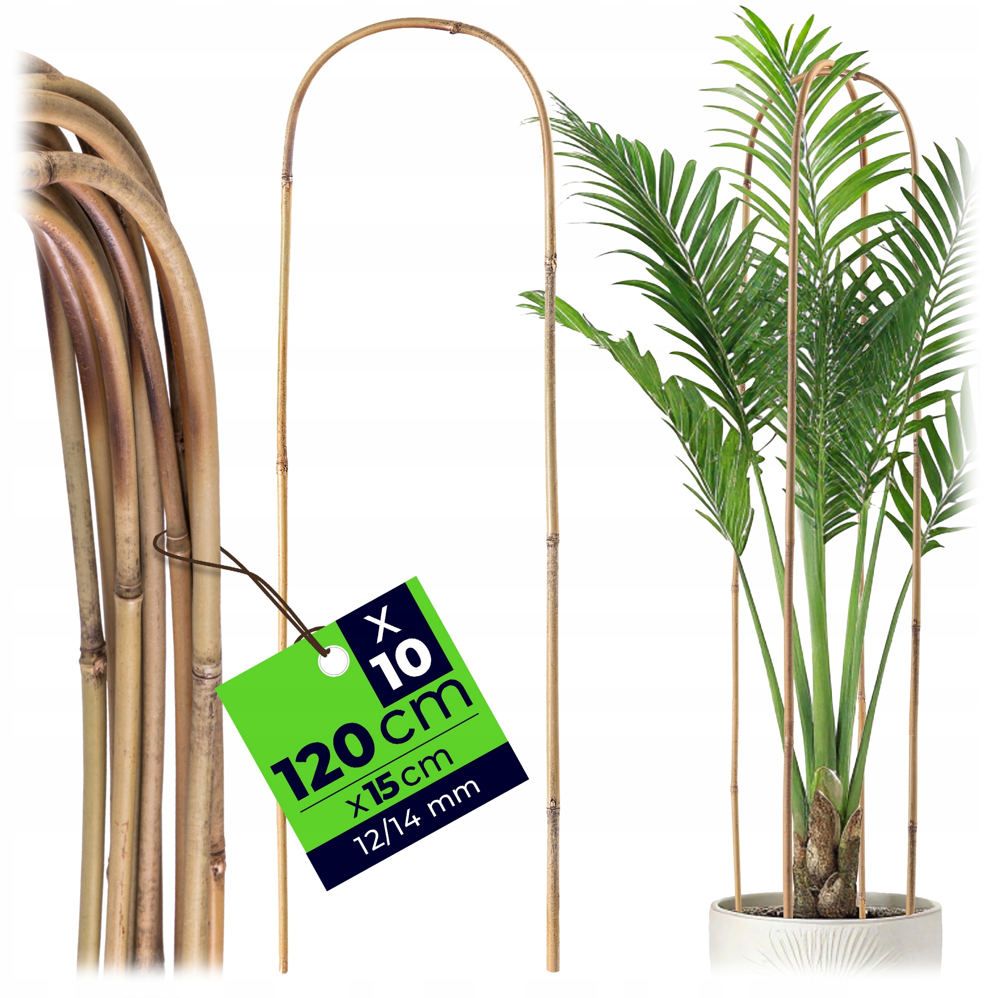 10 SZT PODPORA DO ROŚLIN BAMBUSOWA 120 cm ŁUK KWIATÓW PNĄCZY PODPÓRKA PAŁĄK