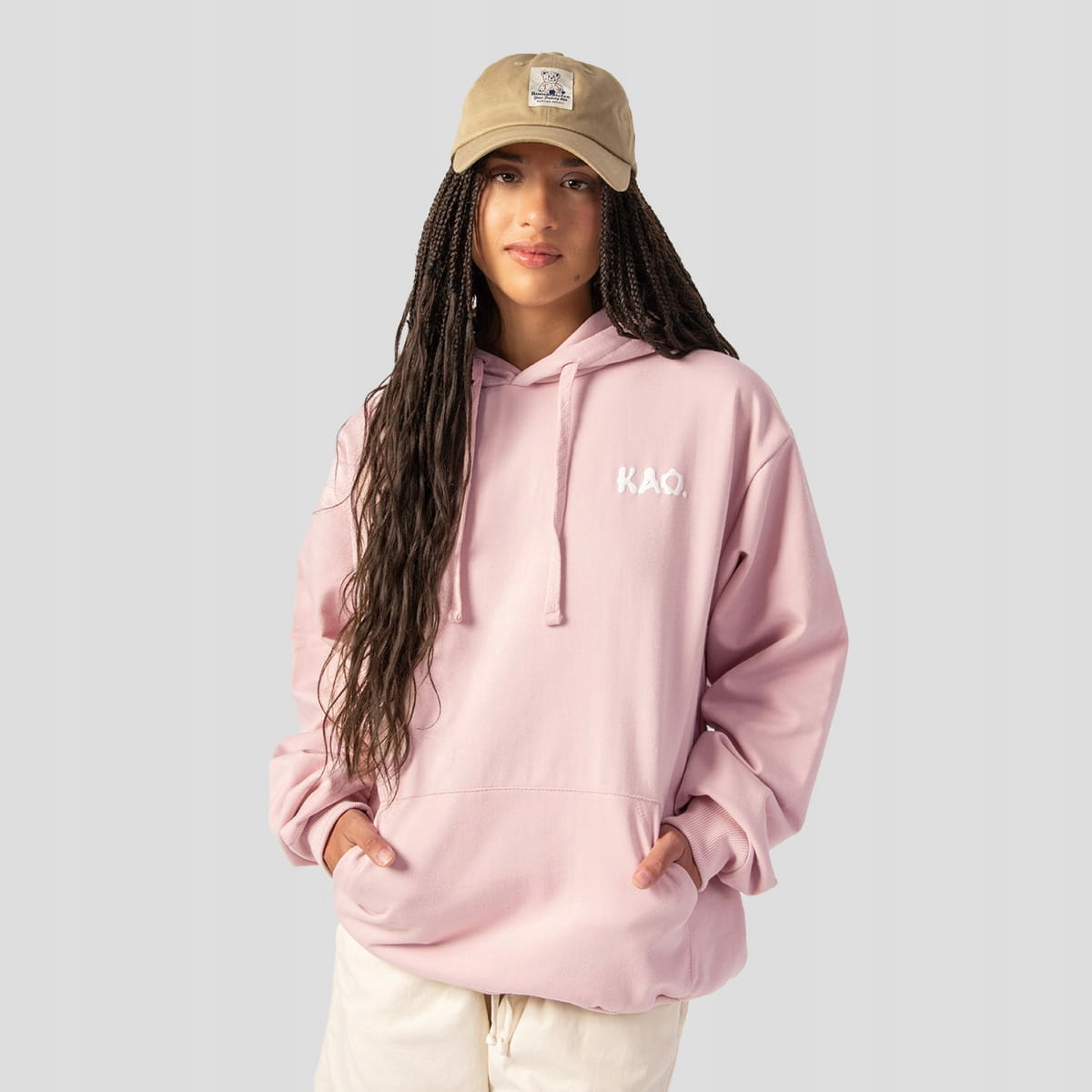 Mikina s kapucí Kaotiko Find Yourself Xs, růžová, Městská