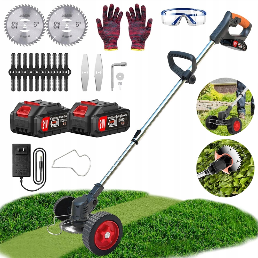 Křovinořez Vyžínač Akumulátorový 2 Baterie Struna Bezkartáčový Křovinořez 880 W