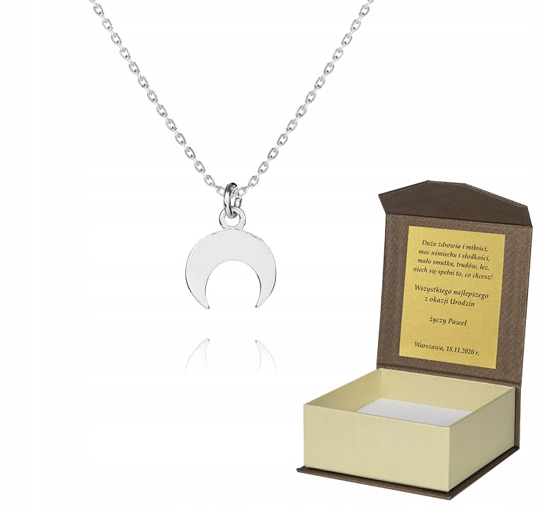 925 Stříbrný Řetízek 40 CM Měsíc Věnování A5Z92