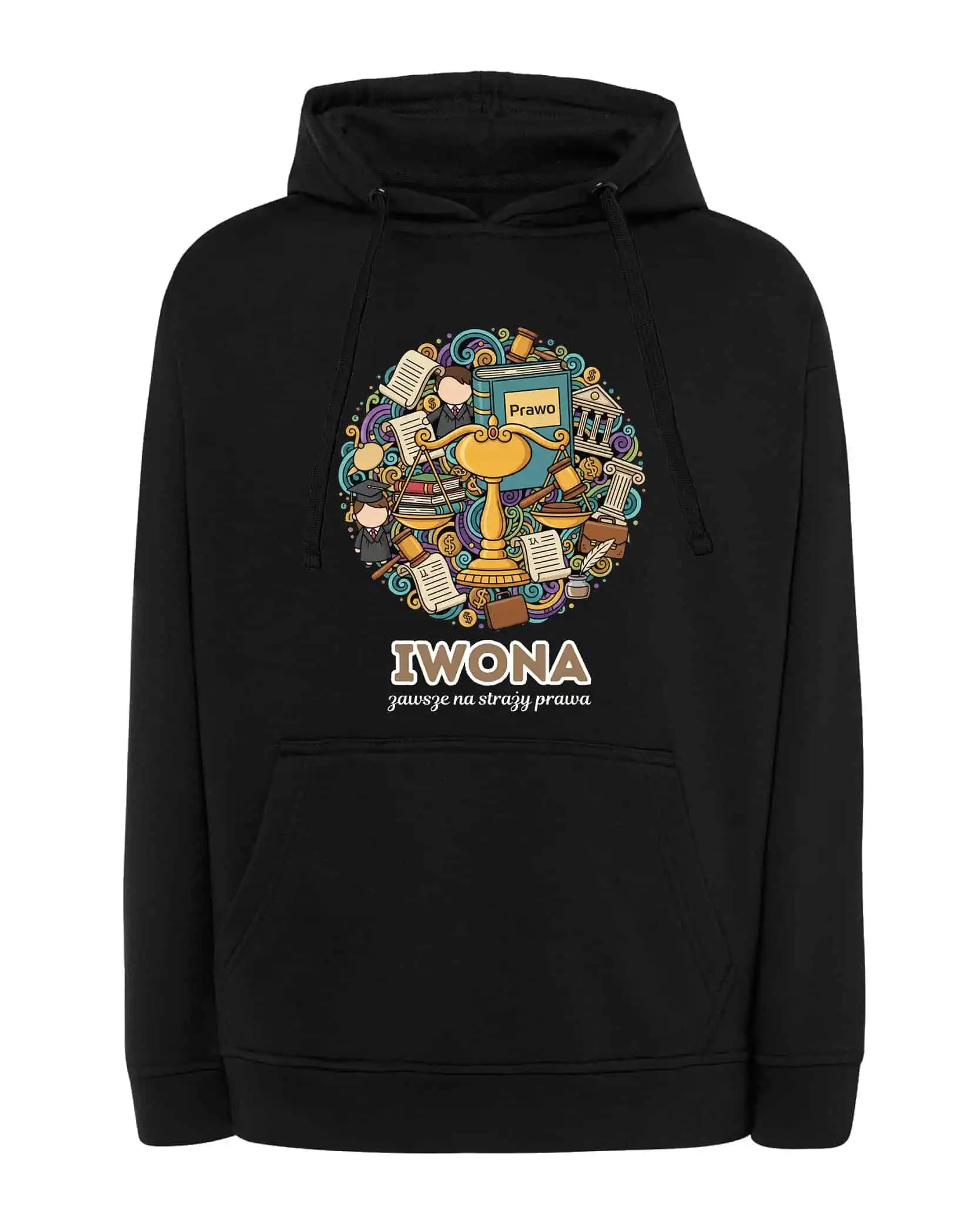 Mikina s kapucí Právník Personalizovaná Ilustrační Černá XL