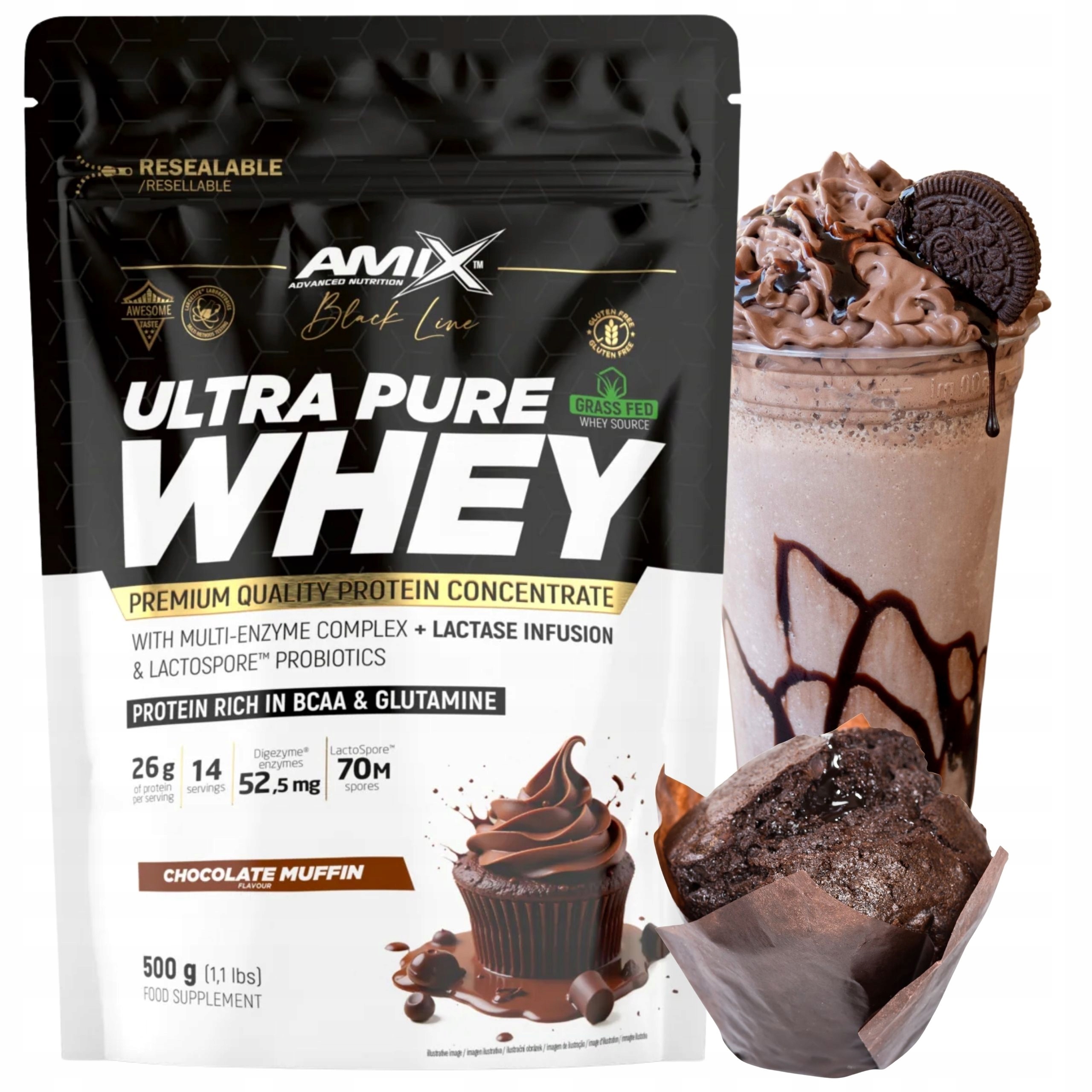 Wpc protein Amix Pure Whey Protein Syrovátkový Koncentrát Čokoládová příchuť 500 g
