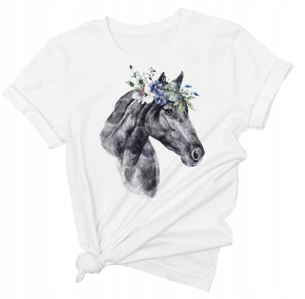 

Koszulka z nadrukiem t-shirt na konie prezent 5XL
