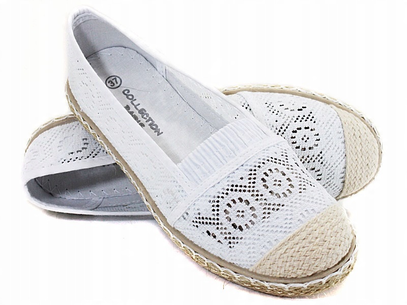 

Baleriny Espadryle Tenisówki Ażurowe Białe 4-1 37