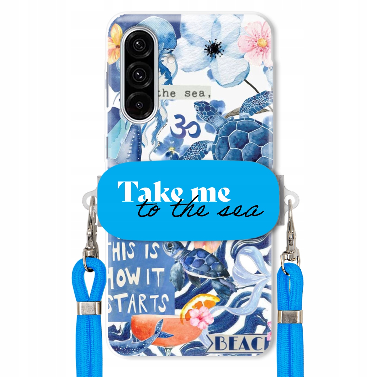 Puzdro pre Samsung A56 5G Premium Vodítko Modrá Držiak Take Me To The Sea