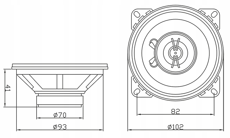 2x MOCNE GŁOŚNIKI SAMOCHODOWE DWUDROŻNE BLOW 65W 100mm 4'' PRZÓD TYŁ 10cm Marka Prolech
