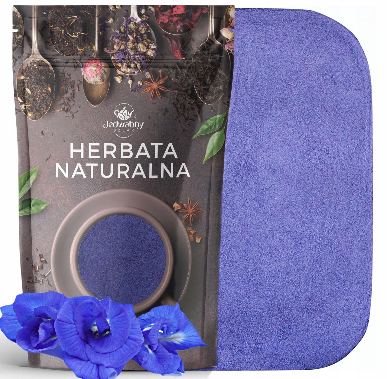 Herbata NIEBIESKA matcha klitoria 200G BUTTERFLY BLUE LATTE bio tea