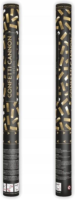 TUBA STRZELAJĄCA KONFETTI ZŁOTE METALICZNE WESELE URODZINY SYLWESTRA 60 CM EAN (GTIN) 5901157450753