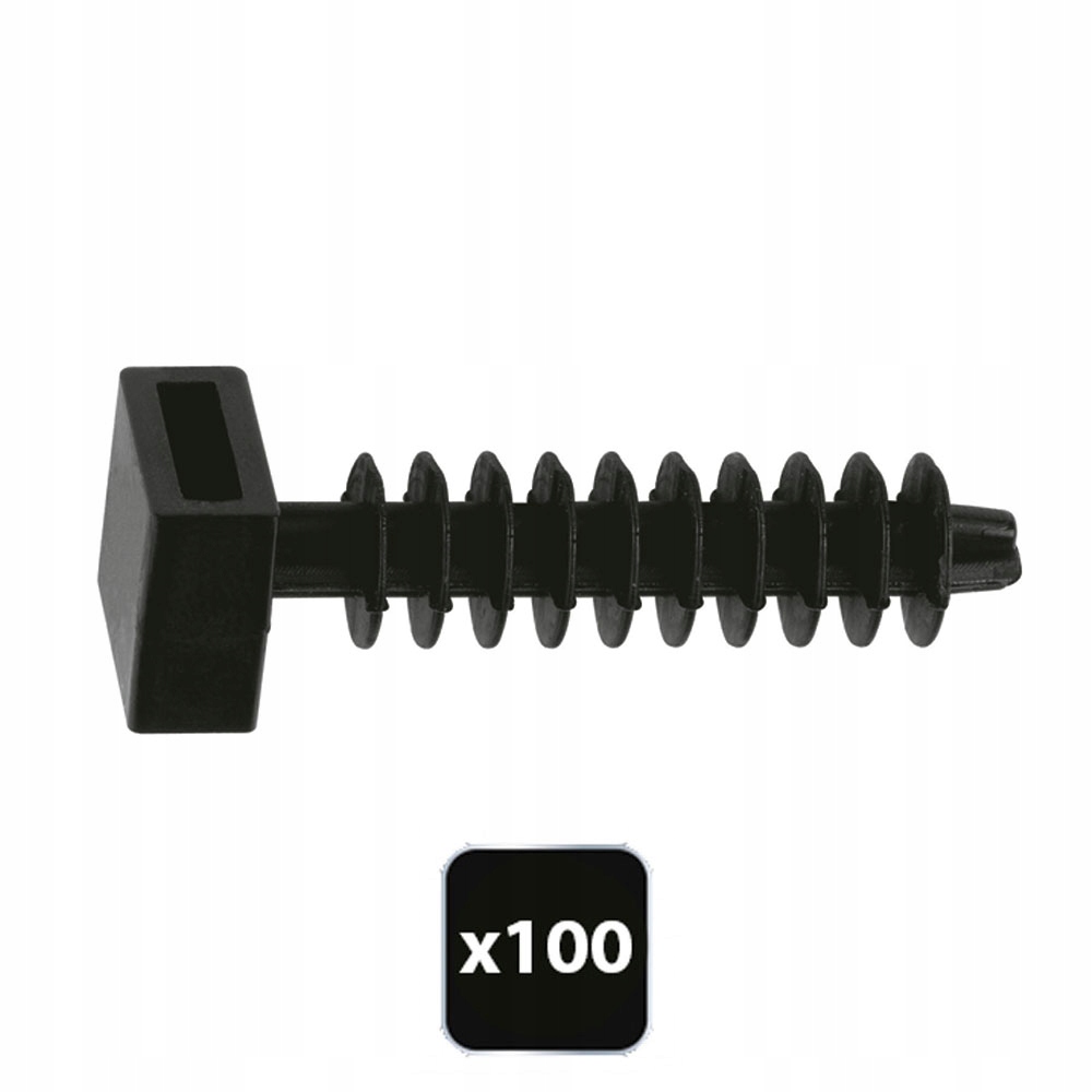 KOŁKI MONTAŻOWE DO OPASEK Ø6 - czarny, 100szt