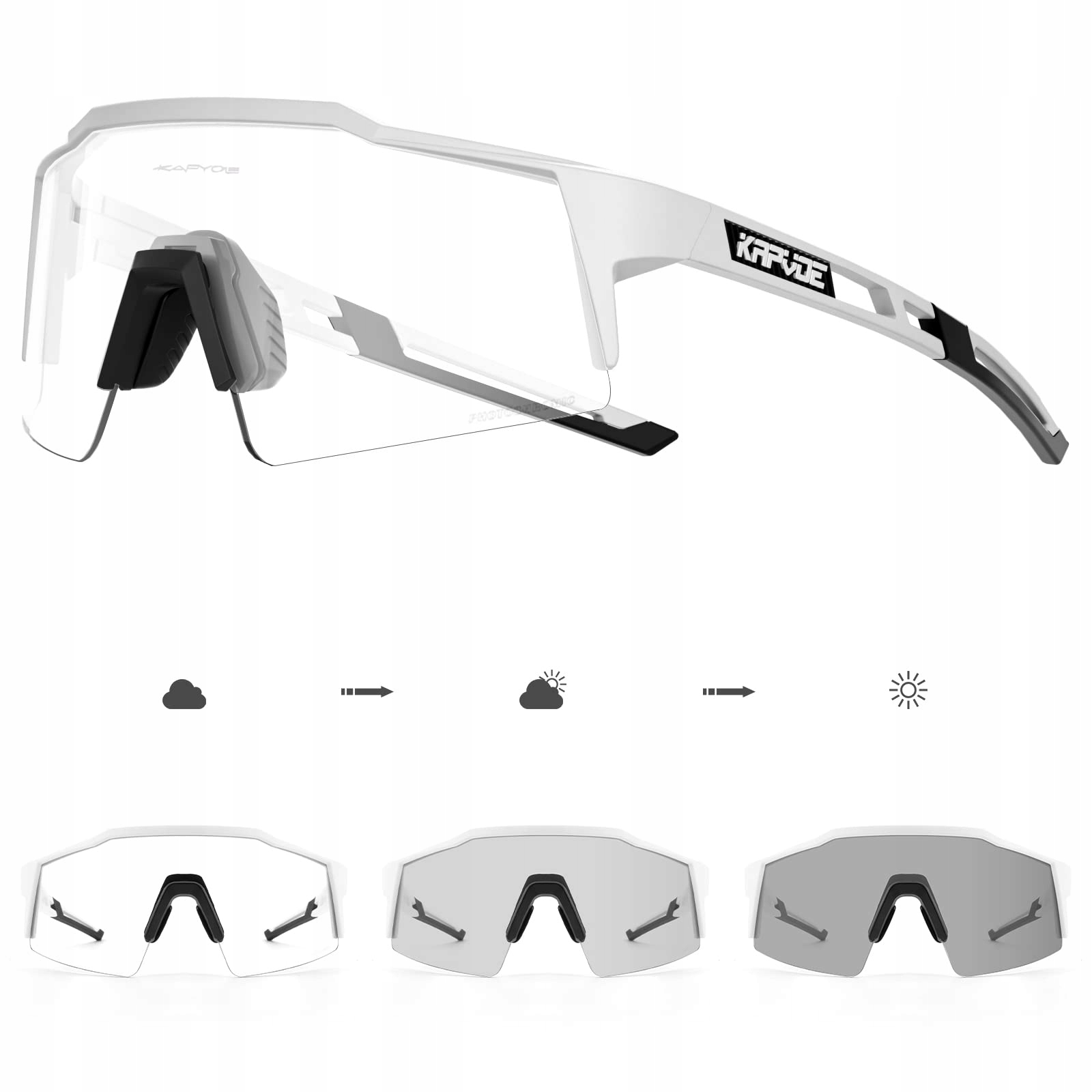 Okulary Kapvoe Fotochromatyczne TR90 przezroczyste sportowe Ai