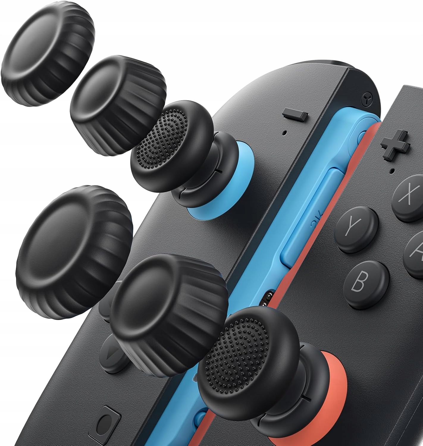Nakładki Gumki na Joy-Con 6w1 JSAUX do konsoli Nintendo Switch 2 CZARNE B2