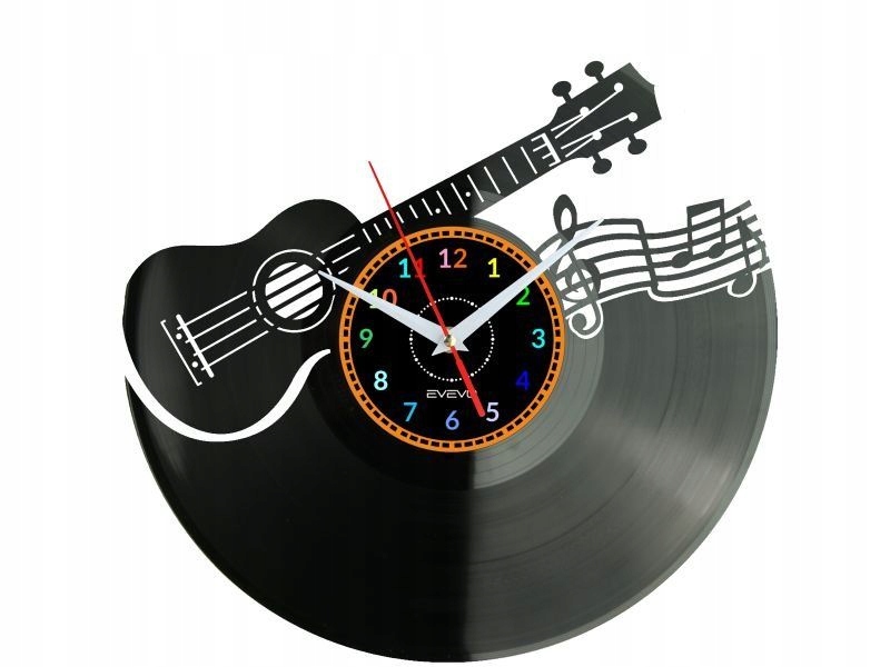 Ukulele Hudba Jazz Rock & Roll Nástěnné Hodiny Vinylová Deska Dárek