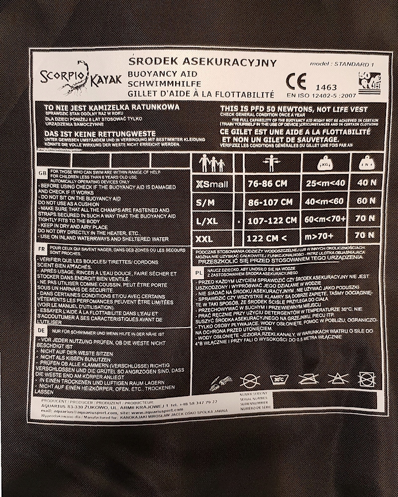 KAPOK KAMIZELKA ASEKURACYJNA NA KAJAK SPŁYW L/XL NA ŁÓDKĘ SKUTER Płeć nie dotyczy