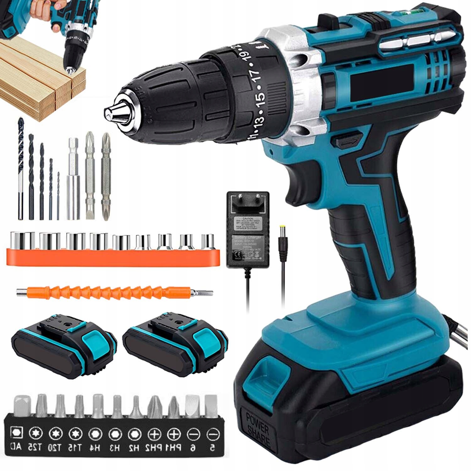 Aku Vrtačka Akumulátorový Příklepový Šroubovák 20 V S 2KS Akumulátorů