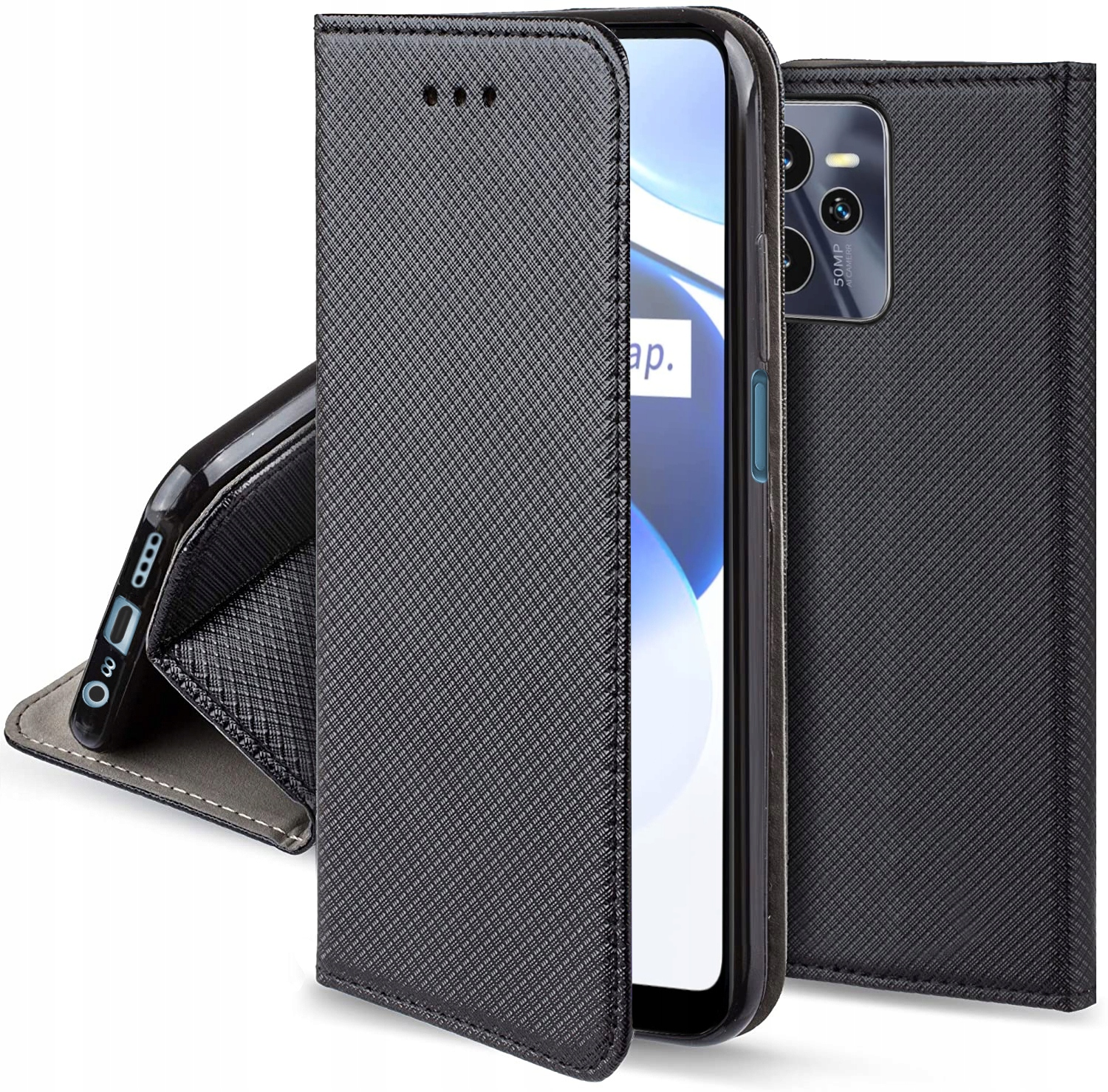 

Etui Z Ekoskóry Smart Magnet Szkło do Realme C35