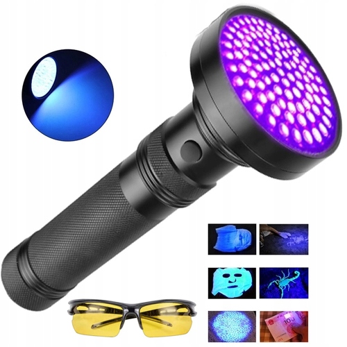 

Uv Latarka 100LED Wielki Reflektor Światło+okulary