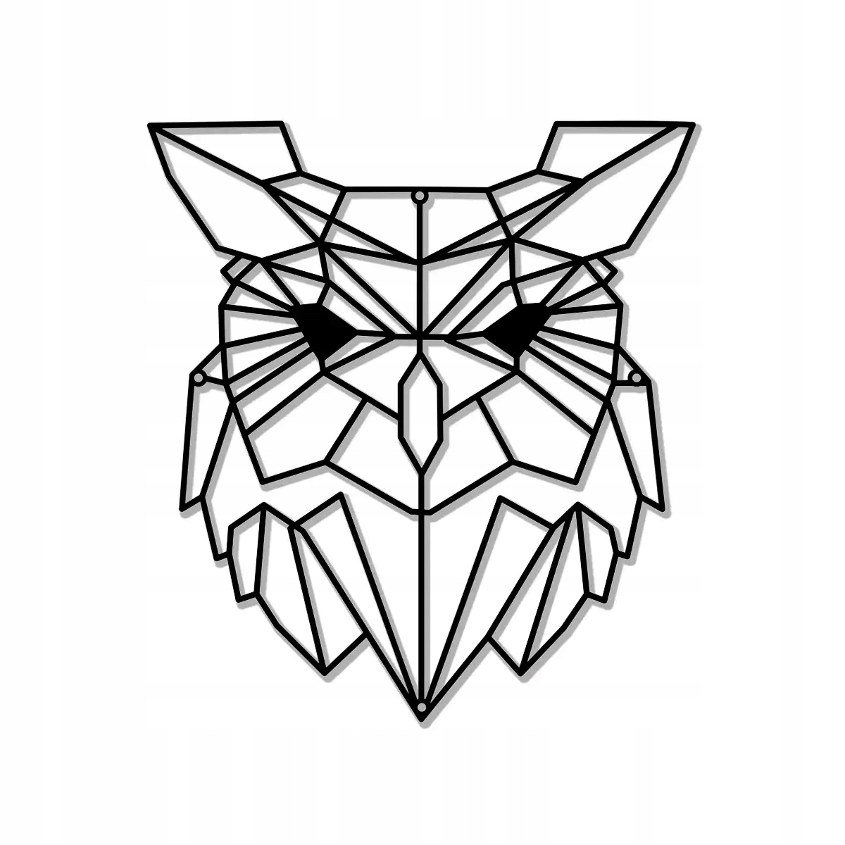 Kovový Oceľový Dekor Geometrický Obraz Sova