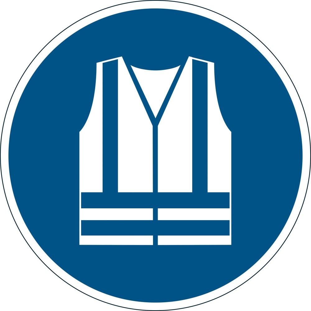 OZNACZENIE PODŁOGOWE ZNACZNIK STOSUJ KAMIZELKĘ OCHRONNĄ Durable