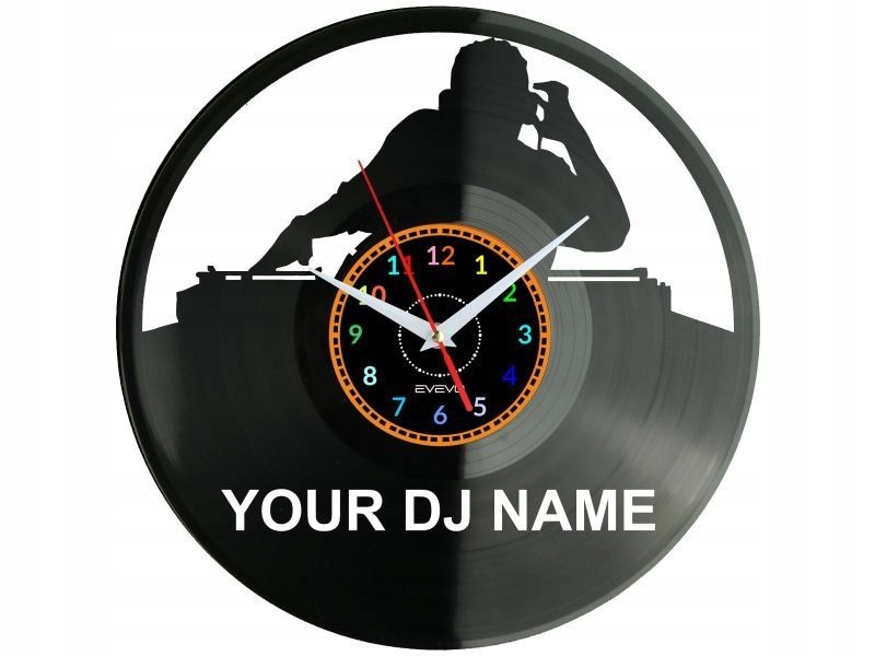 Dj Name Nástěnné hodiny Vinylová deska Moderní dekorativní jako Dárek