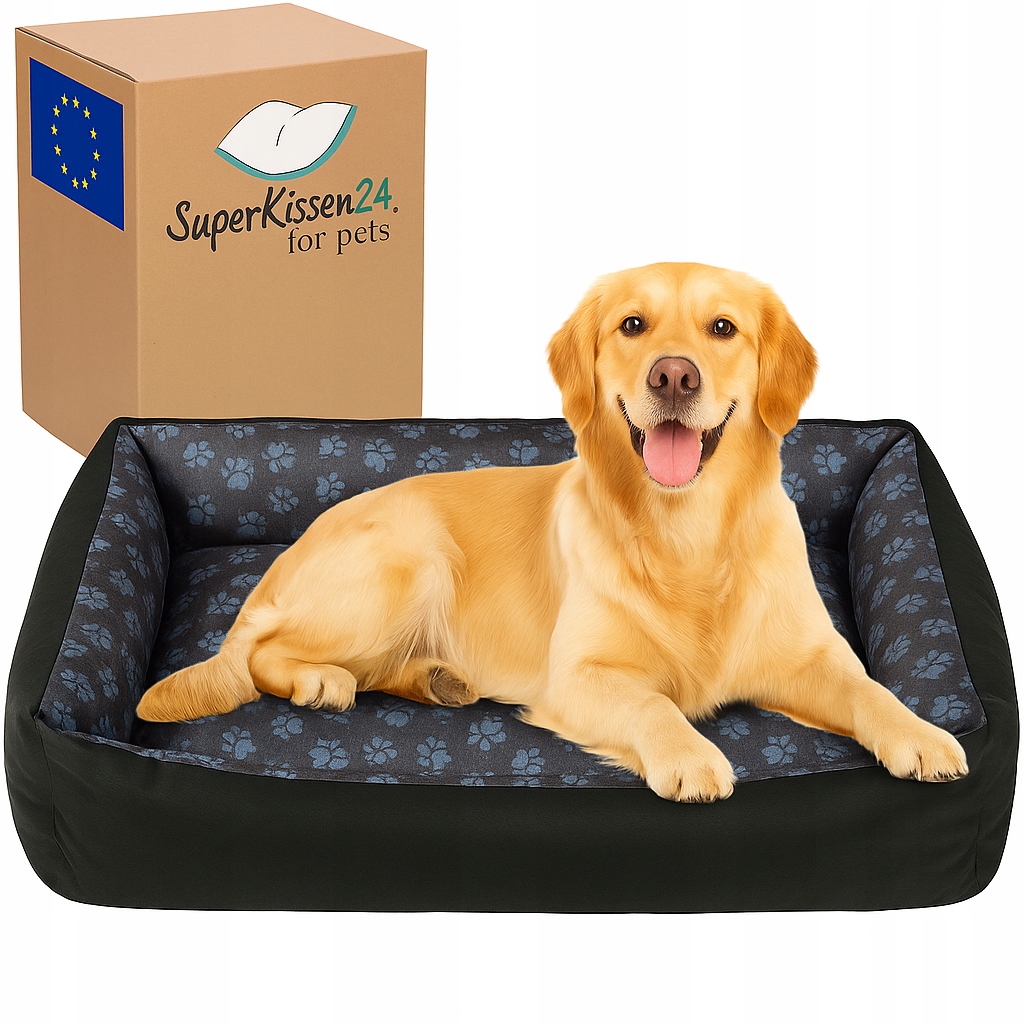 Levně Pelíšek voděodolná pohovka Snadné Čištění pro psa pohovka 120x90 Tlapky Len