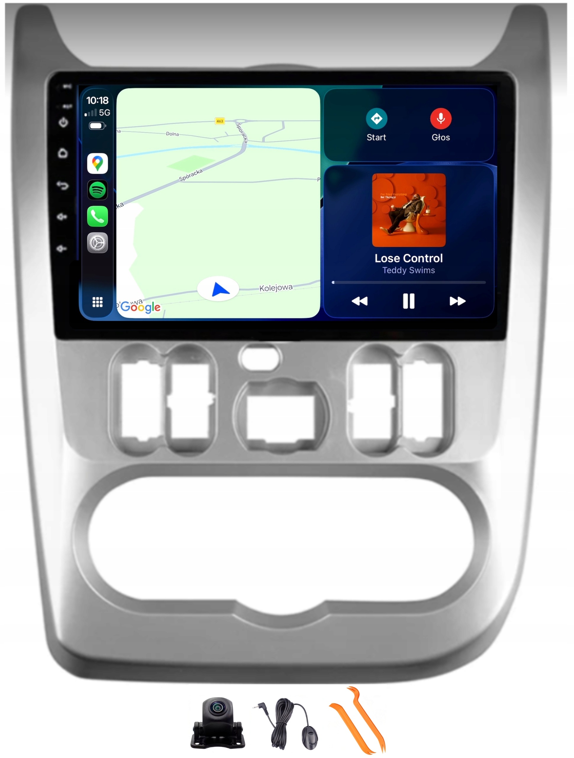 Rádio Android Navigácia Qled Carplay Renault Logan 09-15 Dacia Duster 10-17