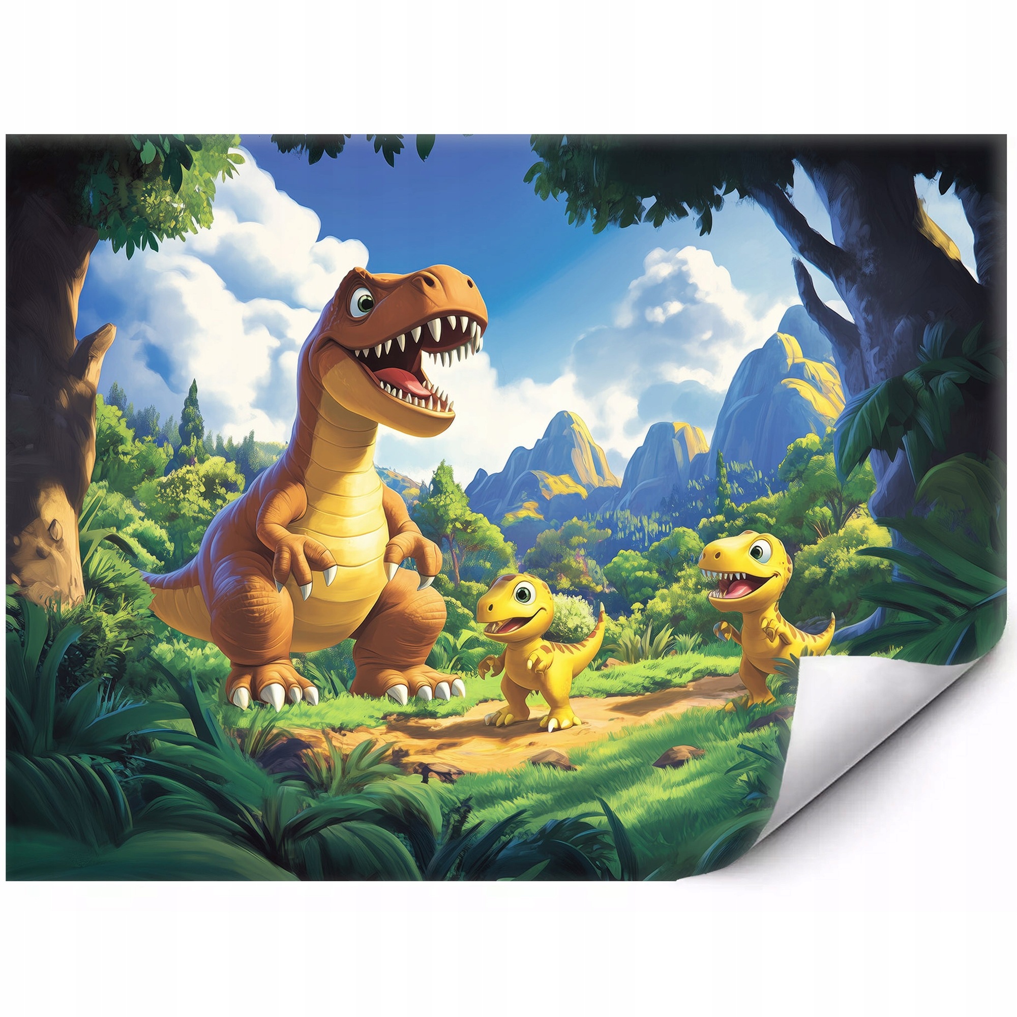 Samolepicí fototapeta Veselí dinosauři v pravěku 200 x 140 cm