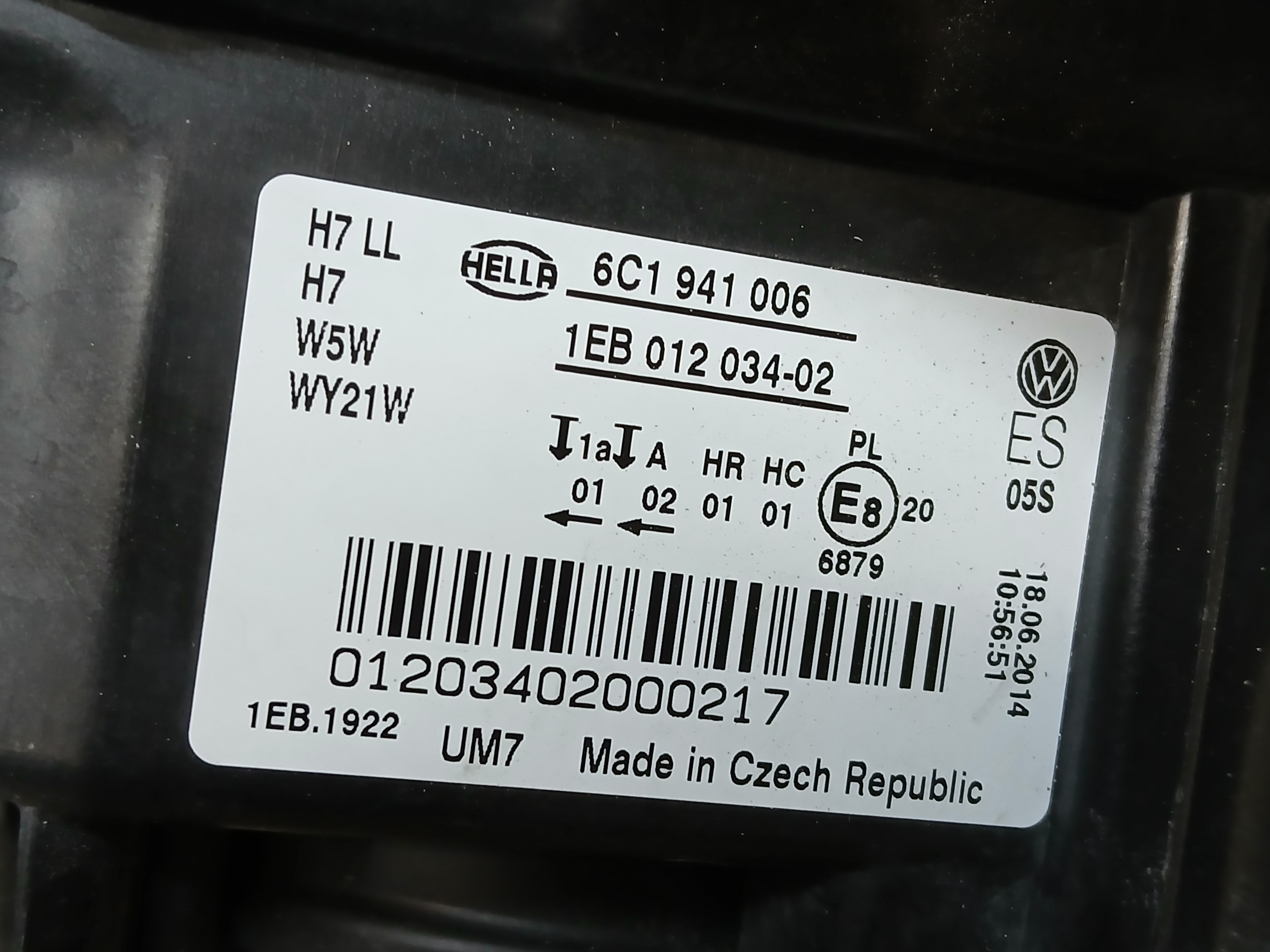 light front right VW POLO 6C1 14- 6C1941006