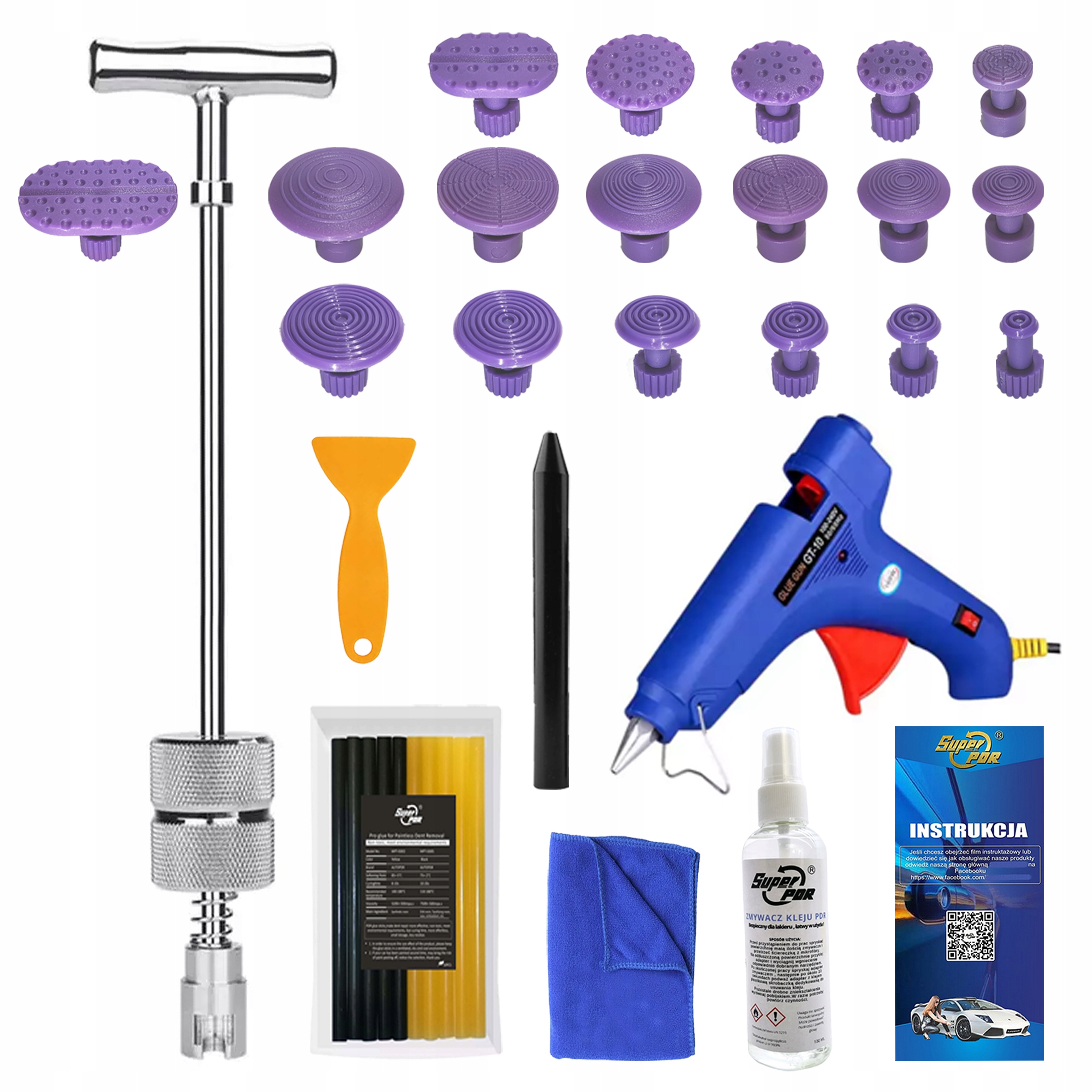 Sada Pdr pro vytahování odstraňování promáčklin karoserie Setrvačné kladivo