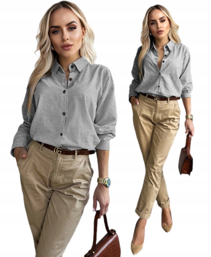 Klasyczna elegancka KOSZULA DAMSKA oversize modna stylowa