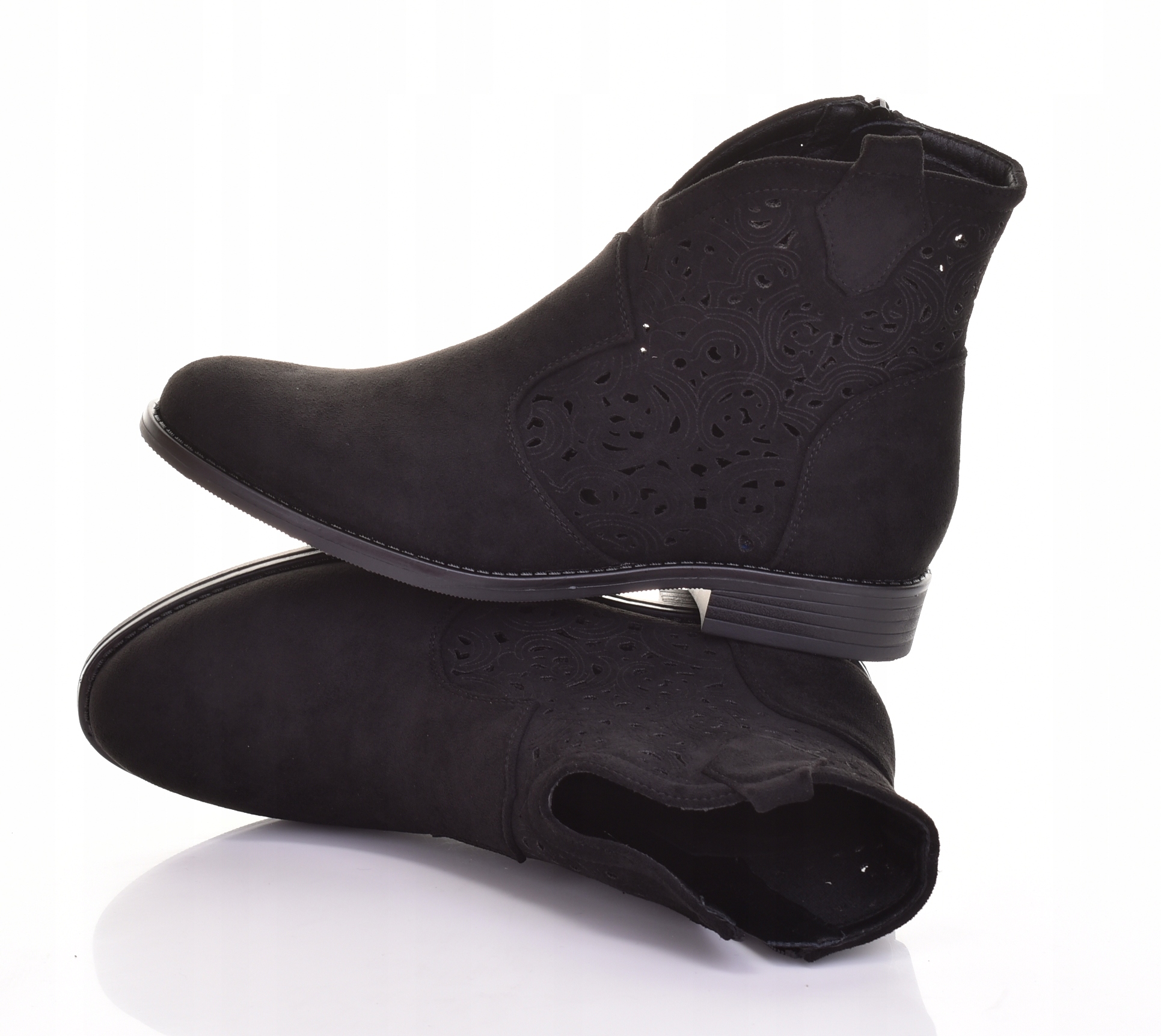 Elegantní Dámské Kotníkové Boty S Plochým Podpatkem, Pohodlné, Černé