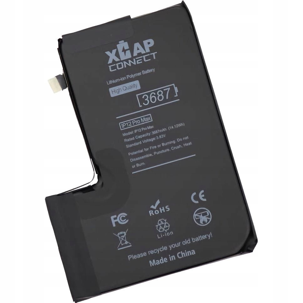 Bateria Xcap do iPhone 12 Pro Max Crack Bms (3687 mAh) ogniwo akumulator