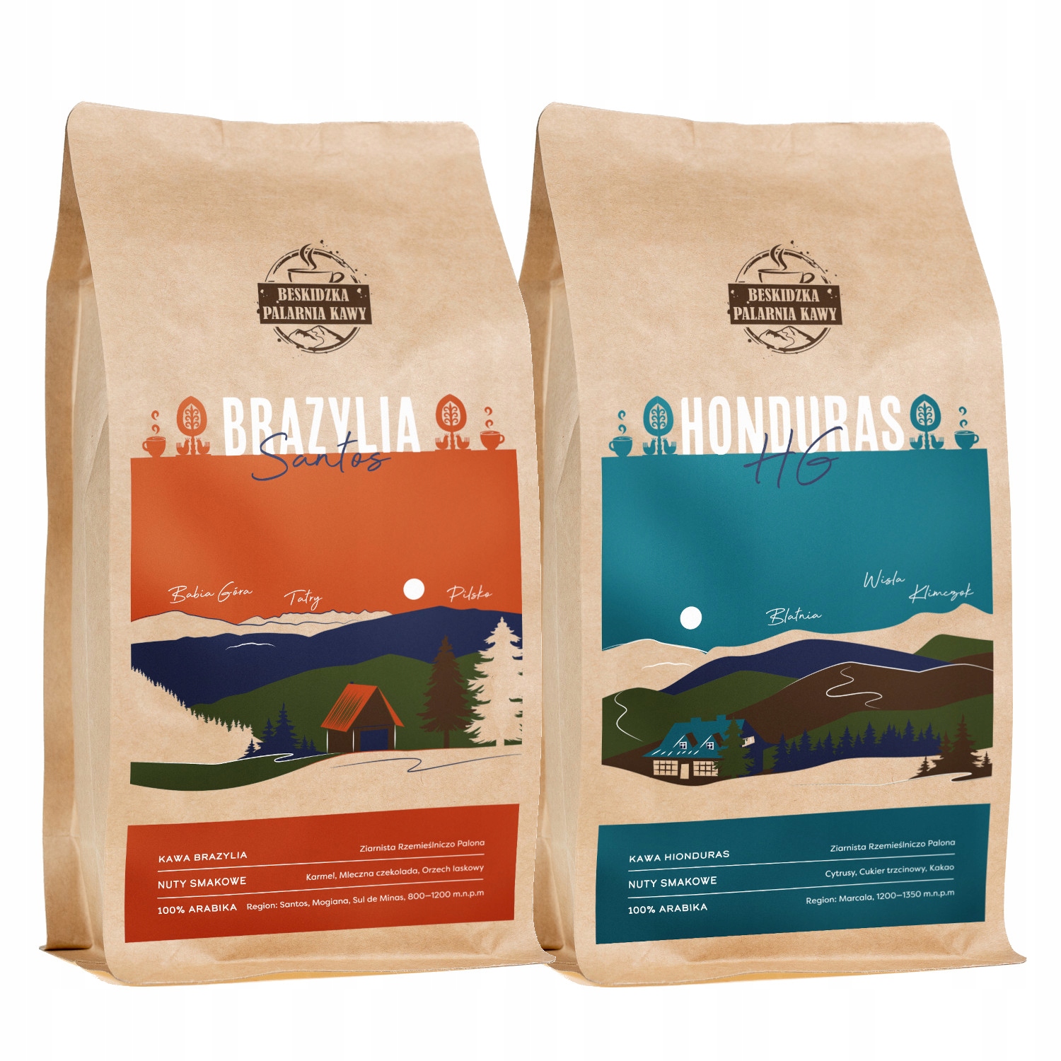 Levně Čerstvě Pražená Káva Zrnková Brazílie Honduras 2x500g 100% Arabica