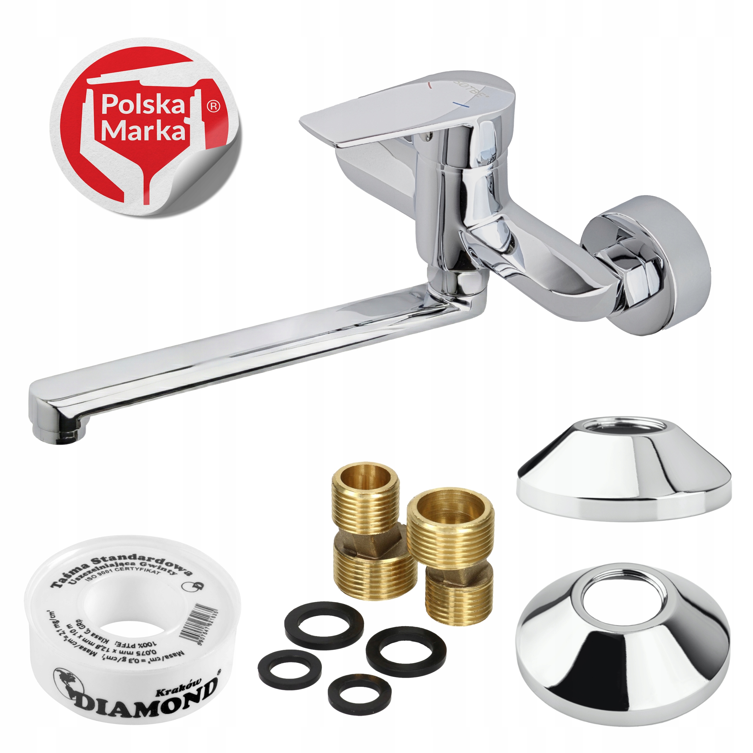 Nástěnná kuchyňská baterie k dřezu s otočným výtokem 25 cm úsporná a odolná